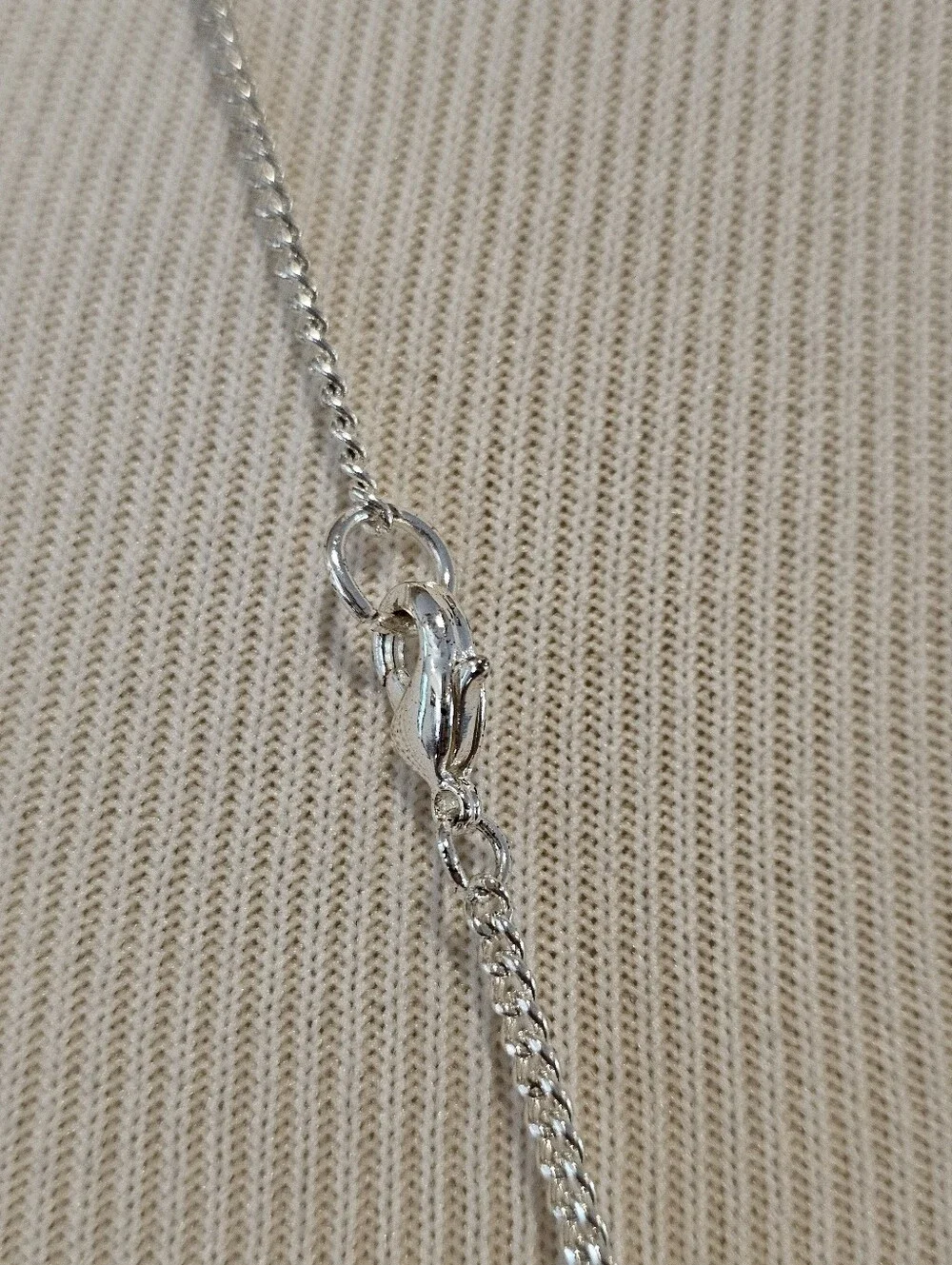 Silvertone And Purple Enamel Flower Pendant Necklace w/ Crystal Accent - Picture 5 of 6